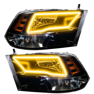 RAM 1500 Sport Headlight Halo Kits - ORACLE Lighting - Pre-Assembled ColorSHIFT with SWITCHBACK, Black Housing - `09-`18